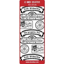 preget Ziersticker, tysk tekst "Julehilsen"