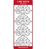 Sticker geprägte Ziersticker, Weihnachtsbäumchen Labels