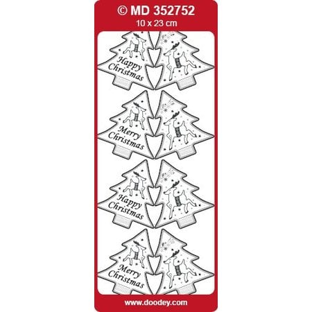 Sticker embossed Ziersticker, Weihnachtsbäumchen Labels