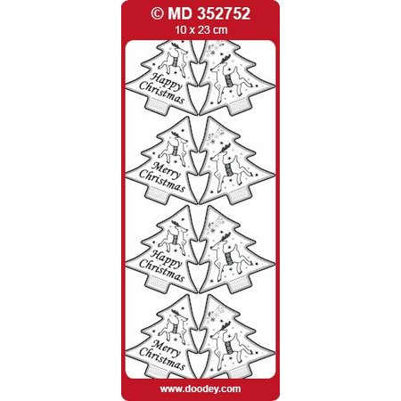 Sticker geprägte Ziersticker, Weihnachtsbäumchen Labels