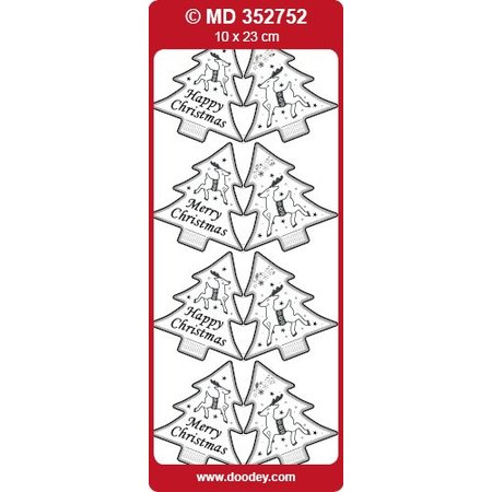 Sticker prægede Ziersticker, Weihnachtsbäumchen Labels