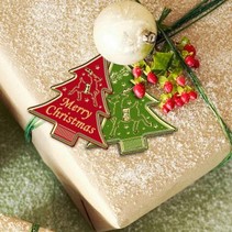 geprägte Ziersticker, Weihnachtsbäumchen Labels