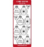 Sticker embossed Ziersticker, Christmas ball Labels