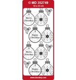 Sticker gaufré Ziersticker, boule Étiquettes de Noël
