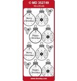 Sticker Ziersticker en relieve, etiquetas de bolas de Navidad