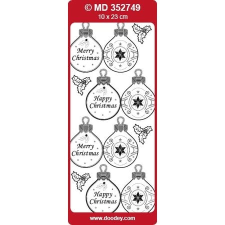 Sticker embossed Ziersticker, Christmas ball Labels