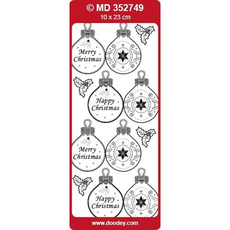 Sticker geprägte Ziersticker, Weihnachtskugel Labels