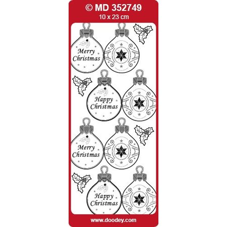 Sticker Ziersticker en relieve, etiquetas de bolas de Navidad