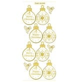 Sticker embossed Ziersticker, Christmas ball Labels