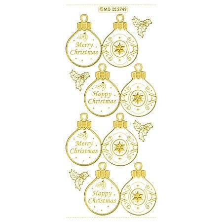 Sticker embossed Ziersticker, Christmas ball Labels