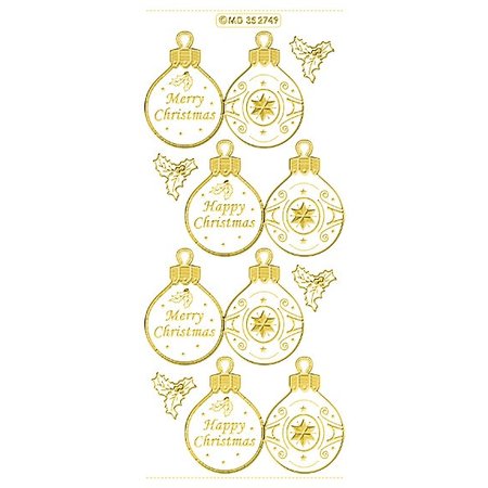 Sticker Ziersticker en relieve, etiquetas de bolas de Navidad