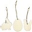 Objekten zum Dekorieren / objects for decorating Tre ornament, 6 cm, kanin, egg, kylling, ni slag.