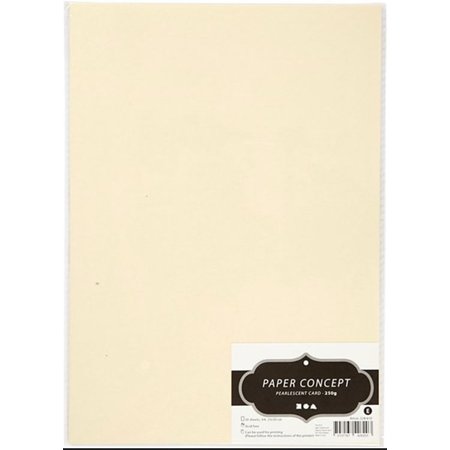 DESIGNER BLÖCKE  / DESIGNER PAPER Perlmutt Karton A4, creme