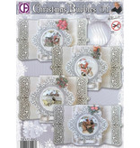 BASTELSETS / CRAFT KITS: Komplett kort sett for 4 julekort