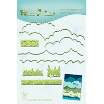 Punching and embossing templates, background for landscape