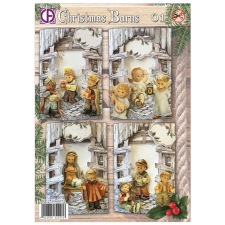 BASTELSETS / CRAFT KITS: Komplett kort sett for fire julekort