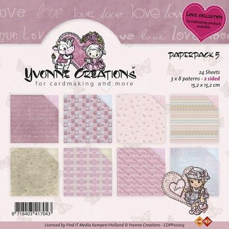 DESIGNER BLÖCKE  / DESIGNER PAPER Yvonne Creations - Papel Pack - Amor