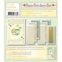 Star stickers set 2x3 star stickers + 1 lijn sticker