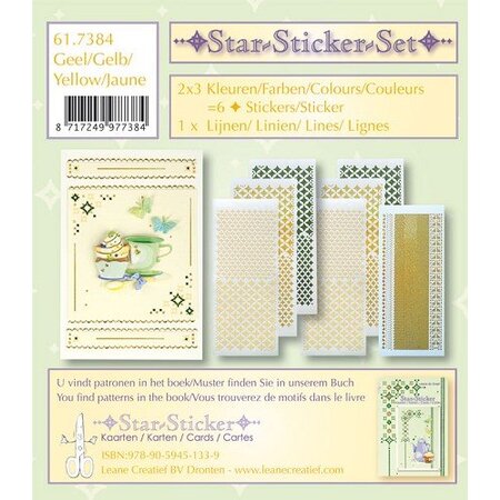 Sticker Pegatinas Estrella fijada calcomanías de estrellas 2x3 + 1 pegatinas Lijn