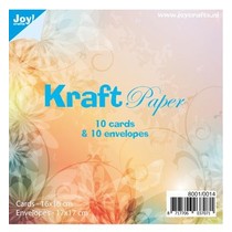 10 Kraft Papier, Karten + Umschlägen