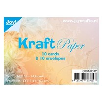 10 Kraft cartões + envelopes