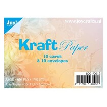 10 Kraft Papier, Karten + Umschlägen