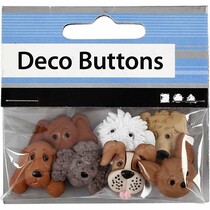 Motif Buttons, 20-25 mm, dogs, 7 pcs.