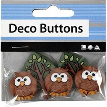 NUOVO: Buttons Motif, 25-40 mm, nottambuli, 3 pz.