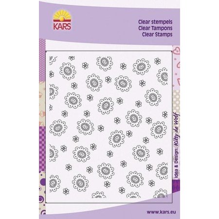 Stempel / Stamp: Transparent Background with heart flowers Flower, 8x16cm