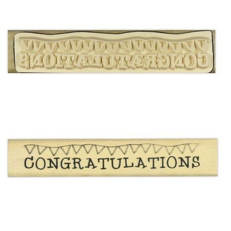 Stempel / Stamp: Holz / Wood "Congratulazioni"