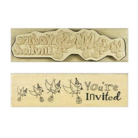 Stempel / Stamp: Holz / Wood "Youre invited"