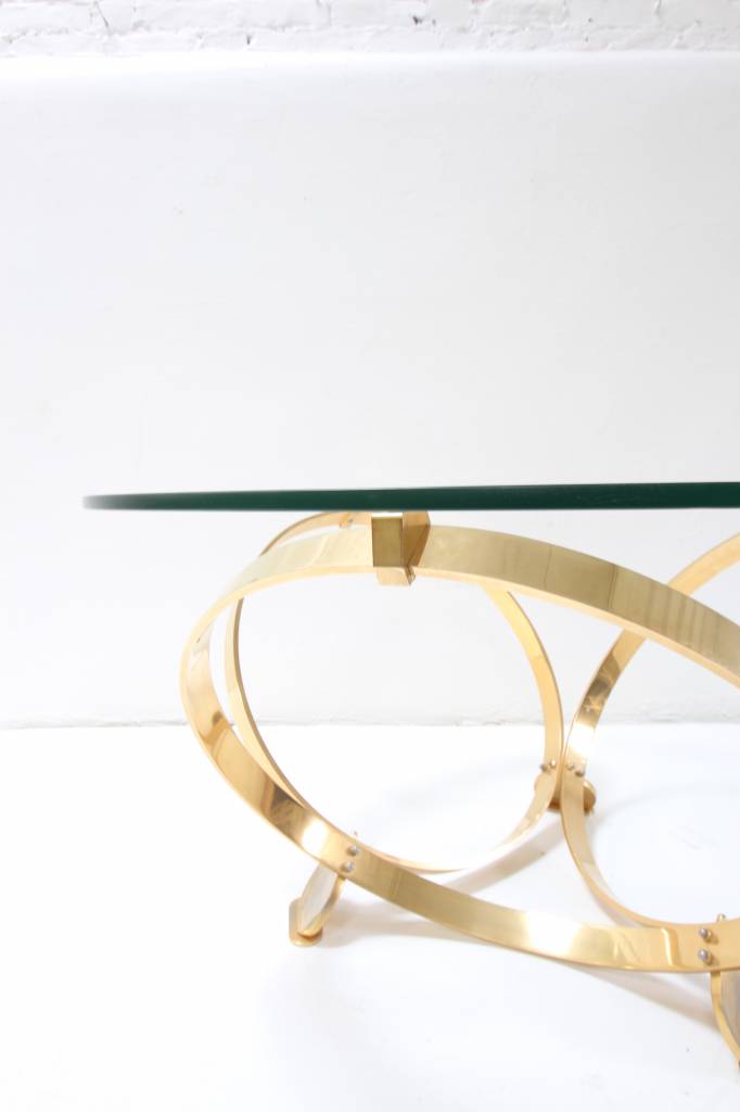 Elegant vintage brass coffee table from Knut Hesterberg for Roland Schmitt