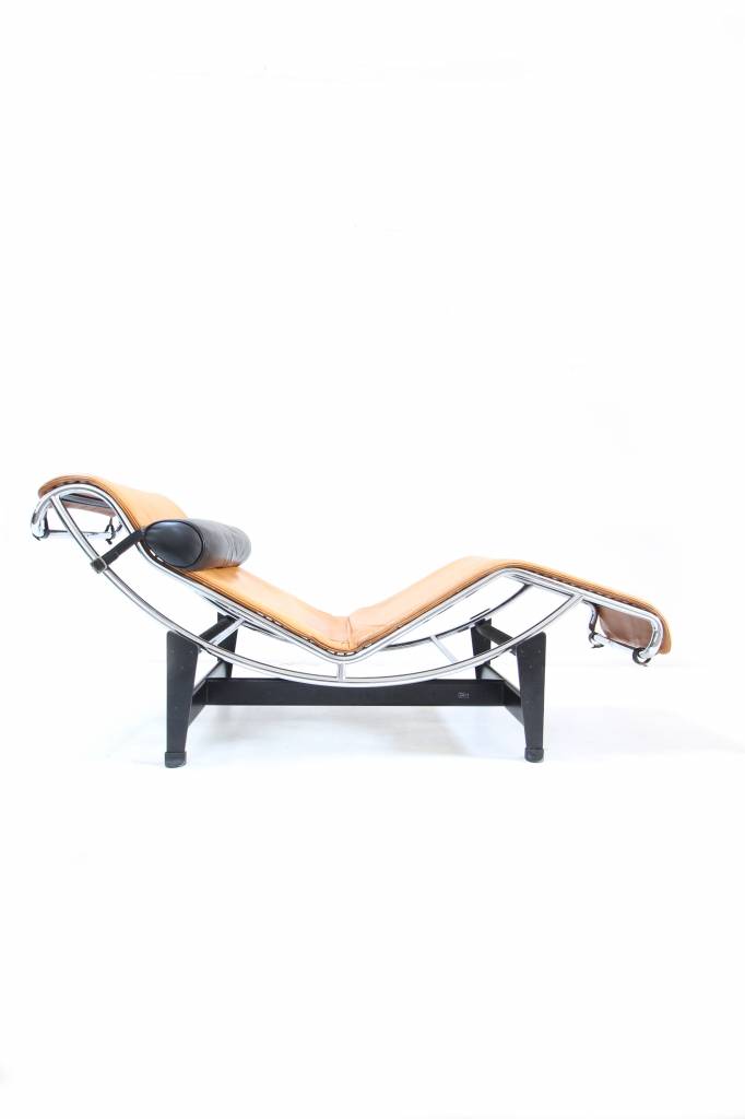 Originele vintage Corbusier Chaise Longue in bruin leder