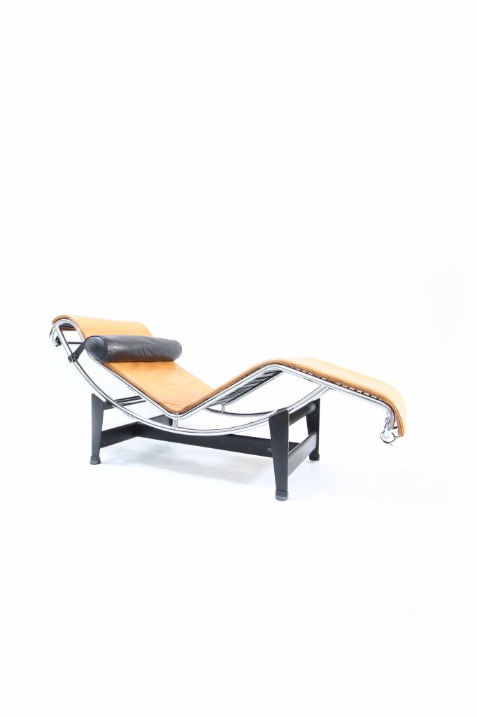 Originele vintage Corbusier Chaise Longue in bruin leder