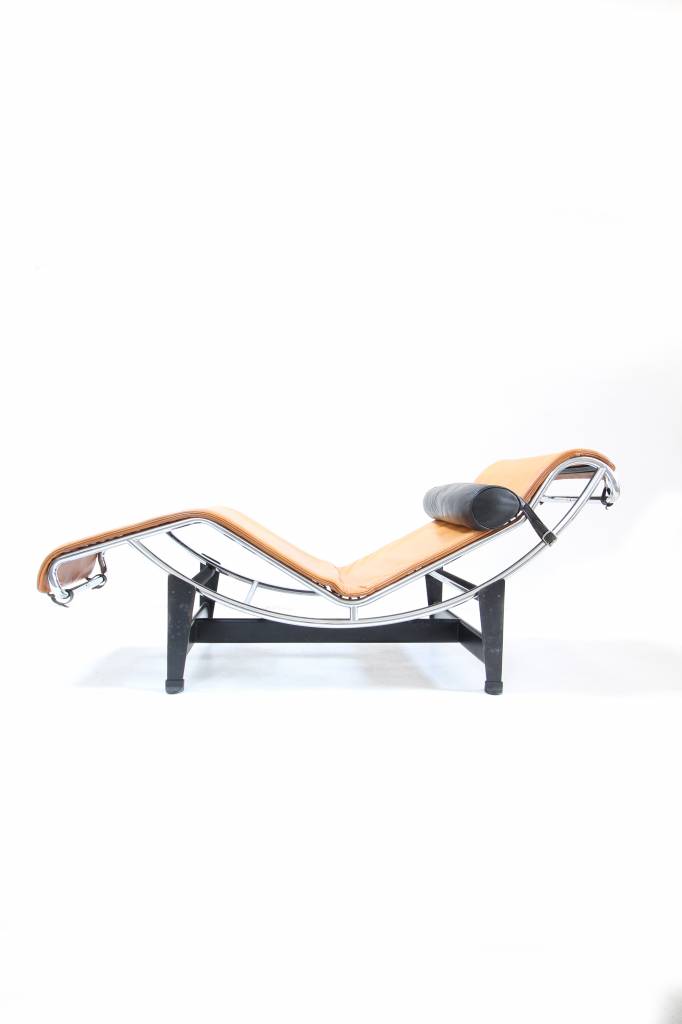 Originele vintage Corbusier Chaise Longue in bruin leder