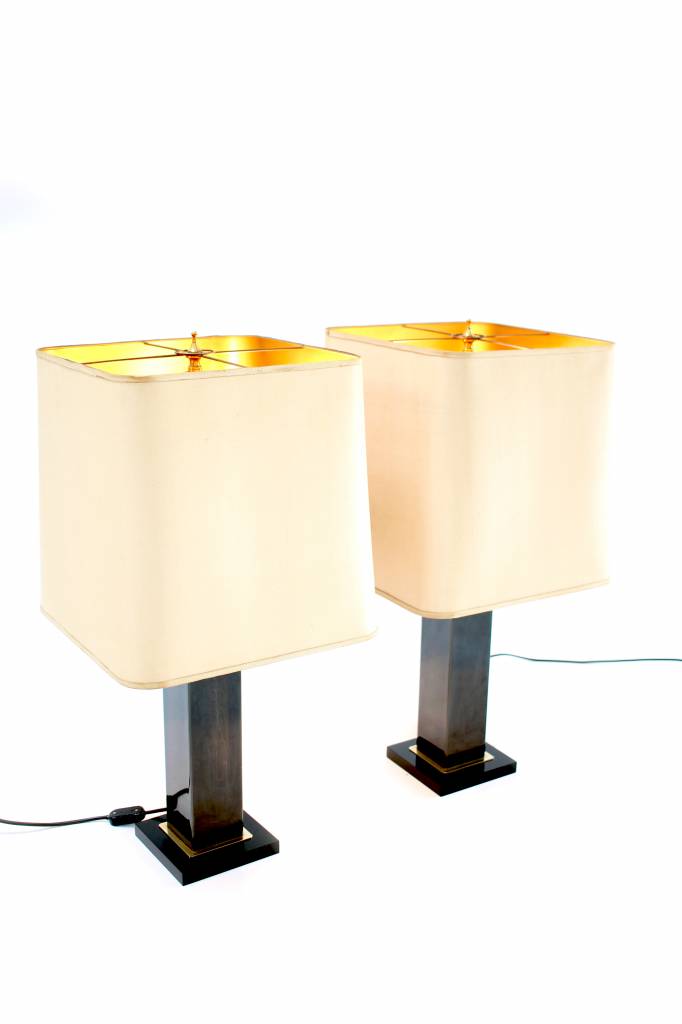 Maison Jansen table lamps in piano lacquer