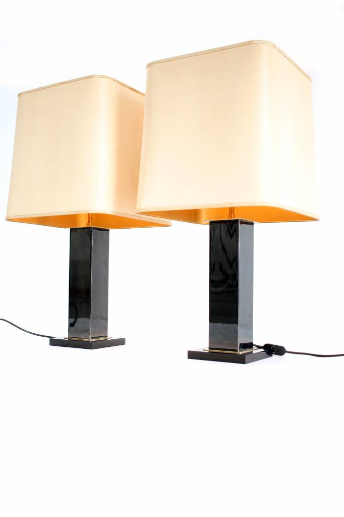 Maison Jansen table lamps in piano lacquer