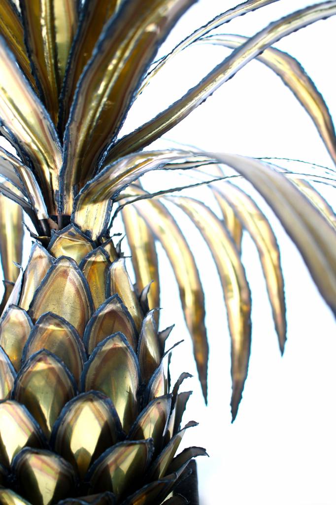 Vintage brass pineapple table lamp 1970 voor Maison Jansen