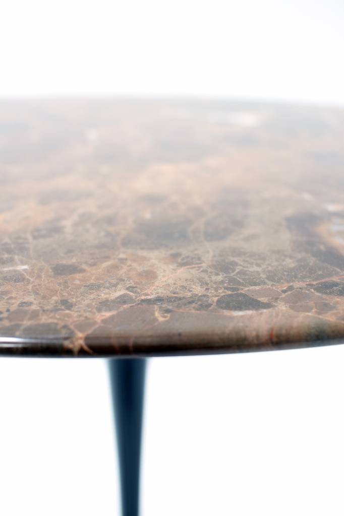 Black Knoll sidetable with brown marble