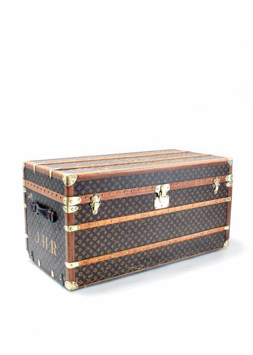 1900S LOUIS VUITTON FULL LEATHER TRUNK - Pinth Vintage Luggage