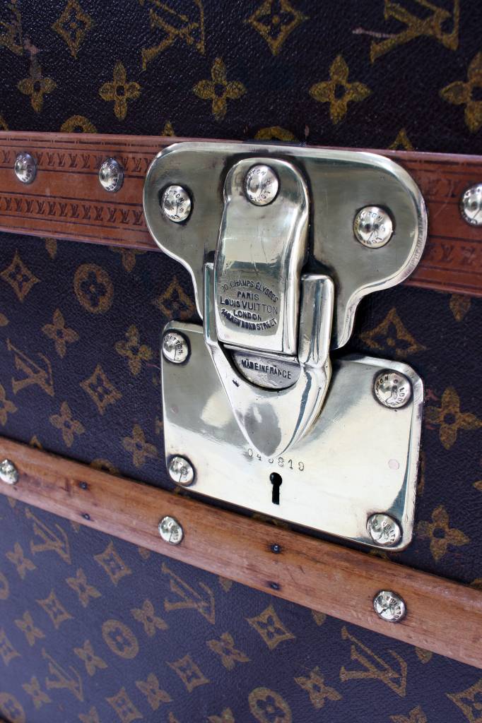 Old Louis Vuitton travel trunk 1920 with monogram - THE HOUSE OF WAUW