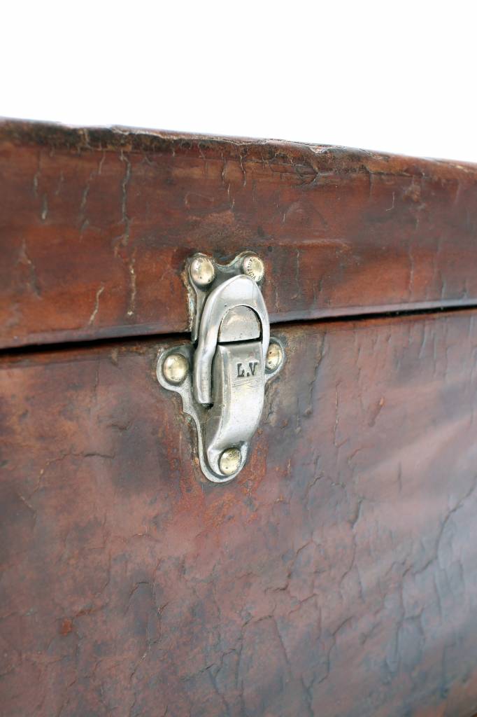 Vintage Leather Louis Vuitton car trunk rolls royce