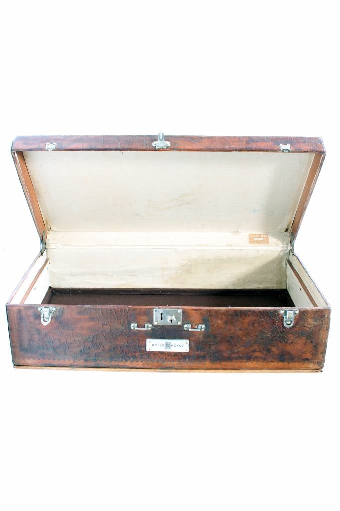 Vintage Leather Louis Vuitton car trunk rolls royce