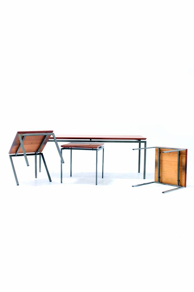 Cees Braakman vintage side tables from the 50s for pastoe