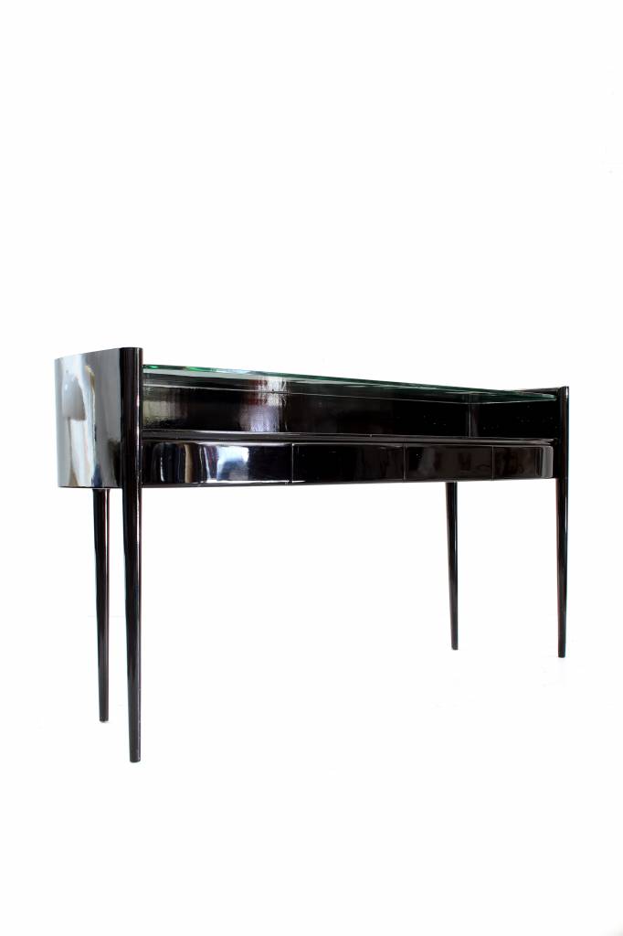 Art-Deco sidetable in zwarte piano lak