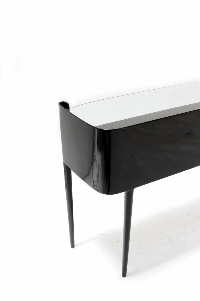 Art-Deco sidetable in black piano lacquer