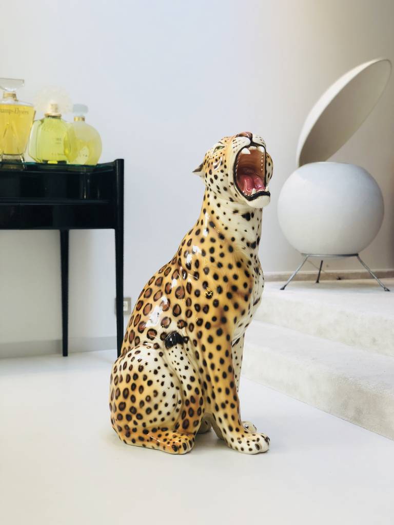 Large ceramic leopard