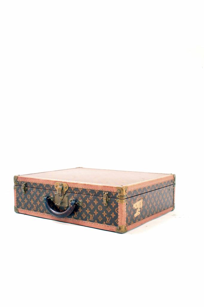 Louis Vuitton suitcase 1950 with painted monogram