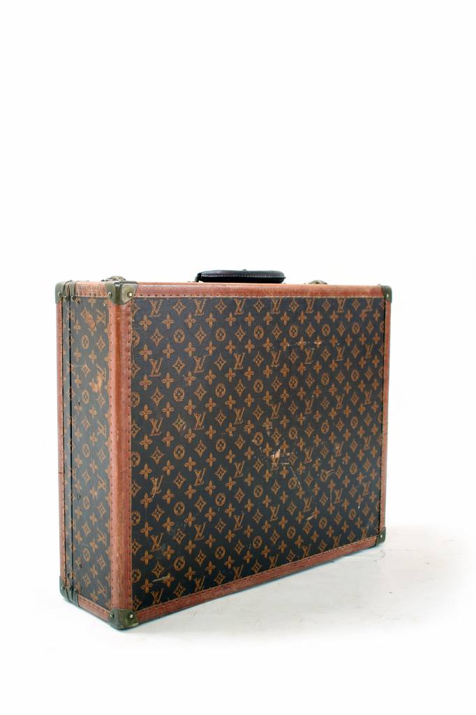 Louis Vuitton suitcase 1950 with painted monogram