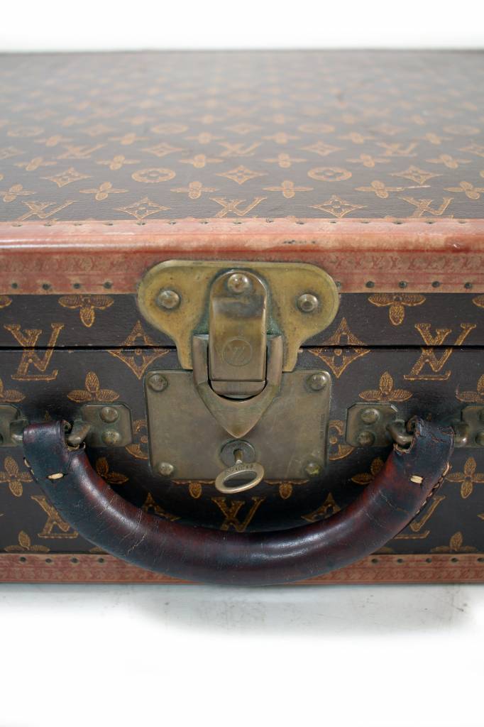 Louis Vuitton suitcase 1950 with painted monogram - THE HOUSE OF WAUW